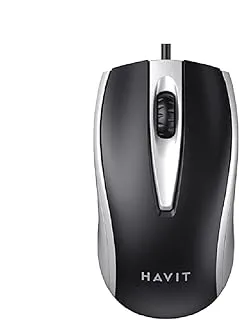 Havit MS871 1200 DPI Wired USB Mouse, Black/Grey