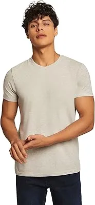 Premoda Casual Short Sleeve Regular Fit Heather T-Shirt With V- Neck for Men, Fern, L