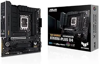 اللوحة الأم ASUS TUF GAMING B760M-PLUS D4 Intel (الجيل الثالث عشر والثاني عشر) LGA 1700 mATX، فتحات PCIe 5.0،2xPCIe 4.0 M.2، DDR4، WiFi 6,2.5Gb LAN، USB 3.2 Gen 2x2 Type-C، نوع USB 3.2 أمامي -C، ثاندربولت (USB4®)