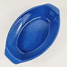 CERUTIL Stoneware Oval Roaster Oven Dish 2.80 Liters, SPECKLE BLUE & BLACK, MADE IN PT