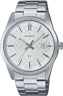 Casio Men Watch Analog Date Display White Dial Stainless Steel Band MTP-VD03D-7AUDF