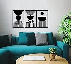 Geometric Mid-Century Modern Sticker wall art - Set of 3 Each 80x60