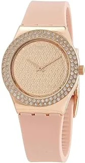 Swatch Pink Confusion Quartz Crystal Rose Dial Ladies Watch YLG140