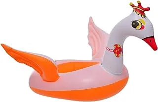 Generic Neoprene Swimming Pool Inflatable Float With Swan Design For Swimming 24 Inch - Orange White