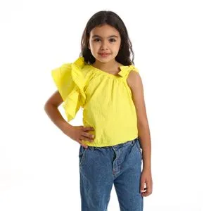 Bongo Slip On Plain Yellow Girls Blouse