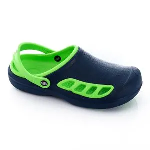 Activ Reptile Comfortable Rubber Navy Blue & Chartreuse Green Clogs