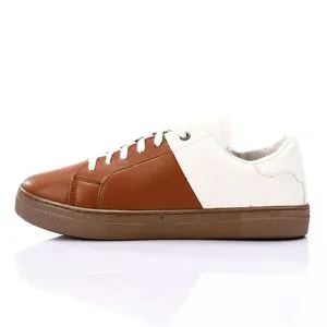 Roadwalker Lace Up Round Toe Sneakers For Men-Havana & White