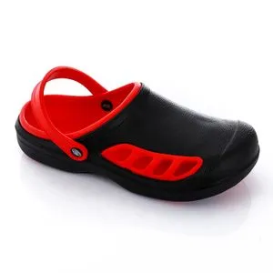 Activ Black & Candy Red Comfortable Reptile Pattern Clogs