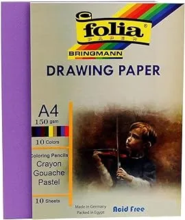 FOLIA DRAWING PAPERS 10 SHEETS 150 GM A4 VILOT