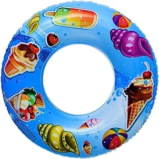 Generic Neoprene Circle Swimming Pool Inflatable Float With Ice Cream Design For Swimming 70 CM - Multi Color