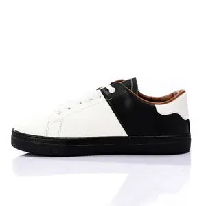 Roadwalker Lace Up Round Toe Sneakers For Men-White & Black