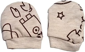 Jockey M M Cotton Gloves Printed Shapes For Boys-Beige