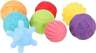 Generic Silicone hand grasp ball with different shaps set of 8 pieces for kids - multi color