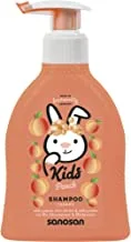 sanosan Shampoo Peach for Children and Babies 200 ml - Hair Shampoo with Organic Olive Extract & Milk Protein - Hair Care, Hair Shampoo for Child & Baby