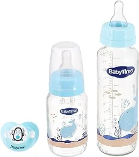 Baby Time Baby Accessories BT207 3 N1 SET Bottle Glass blue 1.0 Piece