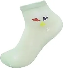 White Flower Cotton Ankle Socks for Girls