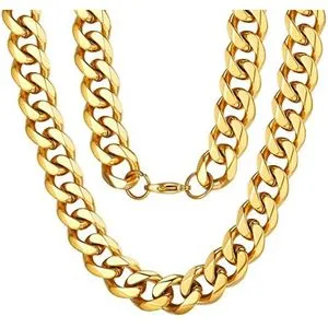 Miami Cuban Gold Plated Link Chain Chain For Unisex