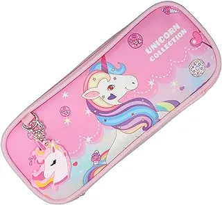 Unicorn Fabric Pencil case / 2 zipper/Pink