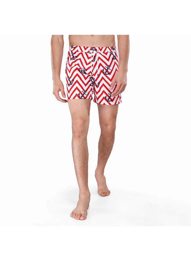 Coup COUP Regular Swim Short For Men - Red - M