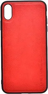 Luxury Leather Case With Protection Black Edges And Full Camera Back Casing For iPhone XS Max 6.5 Inch - Red Black