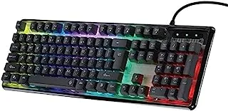 Porodo PDX216 Lucid Gaminig Keyboard With English And Arabic Layout And USB For Computer - Black