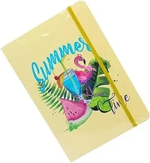 HardCover Flamingo Summer Time A5 Notebook مع شريط مطاطي