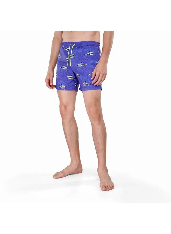 Coup COUP Regular Swim Short For Men - Blue - M