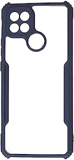 Generic Plastic Phone Protection Hard Cover With Colored Silicon Edges For Oppo A15/A15S 6.5 Inch - Navy