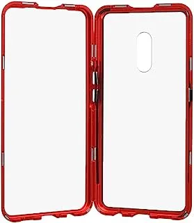 Generic Tempered Glass Strong Magnetic Full Package Protection Case With Metal Frame And Anti Scratch For Realme X 6.53 Inch - Red Black