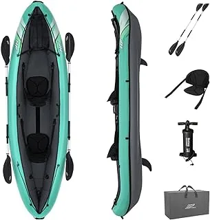 Bestway | hydro-force ventura elite x2 kayak set| inflatable boat set with hand pump, paddles, seats, fins and storage bag | two seater