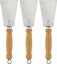 Generic Stainless Steel Small Slicer With Wooden Handle For Kitchen Set Of 3 Pieces - Silver Wood