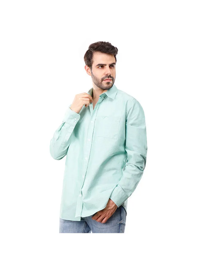 Coup COUP Custom Fit Basic Shirt For Men - Green - M