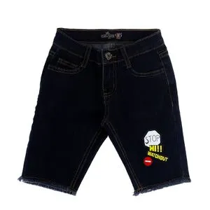 AlNasser Boys Printed Pattern 5 Pockets Short - Dark Blue