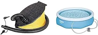 Bundle Bestway air step pump - 9 x 6 inches +Bestway inflatable fast set swimming pool with pump, 305 x 76 cm