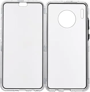 Generic Tempered Glass Strong Magnetic Two Face Case With Metal Frame And Anti Scratch For Huawei Mate 30 6.62 Inch - Silver Black