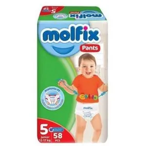 Molfix Pantes Baby Diapers - Size 5 - From 12Kg To 17Kg- 58 Diapers