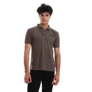 Air Walk Pique Printed Pattern Polo Shirt - Cedar Brown