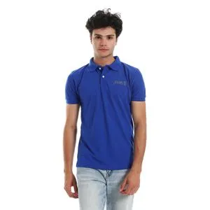 Air Walk Pique Printed Pattern Polo Shirt - Royal Blue