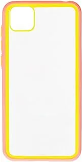 Generic Plastic Back Phone Protection Case Simple Design With Silicone Safety Edges For Huawei Y5p 2020 - Pink Yellow