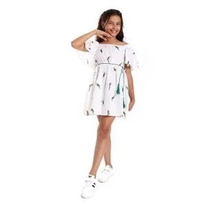 Parrots White Girls Off-Shoulder Dress