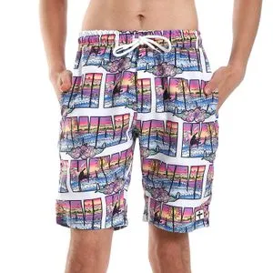 Surfing Self Pattern Boys White Swim Short