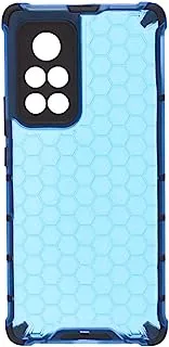 Generic Plastic Honeycomb Shockproof Transparent Back Cover With Flexible Silicone Black Edges Protective For Honor V40 6.72 Inch - Blue Black