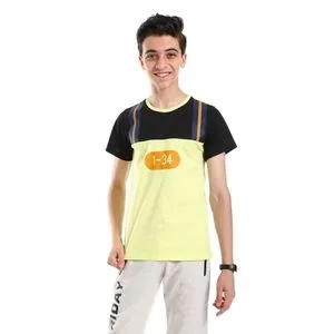 AlNasser Lime Green Sportive Printed Boys T- Shirt