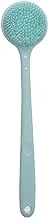 Generic Silicon Double Sided Massage Brush With Plastic Long Handle For Shower - Mint Green