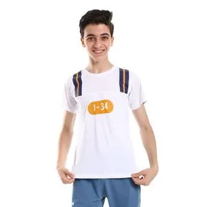 AlNasser White Sportive Printed Round Neck Boys T- Shirt