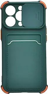 Generic Silicone Phone Case With Camera Protector And Colored Protection Edges For IPhone 13 Pro 6.1 Inch - Orange Green