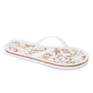 Activ Floral Prominent One Thong White Slippers