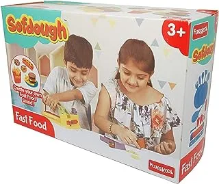 Nilco 9302900 Junk Food Modeling Soft Dough Set Contains 6 Different Colours In Small Boxes For Kids With Endless Hours Of Entertainmentم - Multi Colour