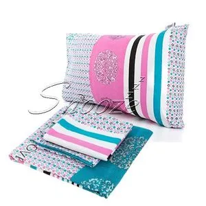 Snooze Flat Bed Sheet  (pink Love Stars)  180*240 Cm + Free Pillow Case