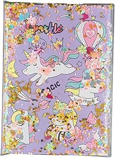 HardCover Unicorn Notebook A5 With Glitter/Purple